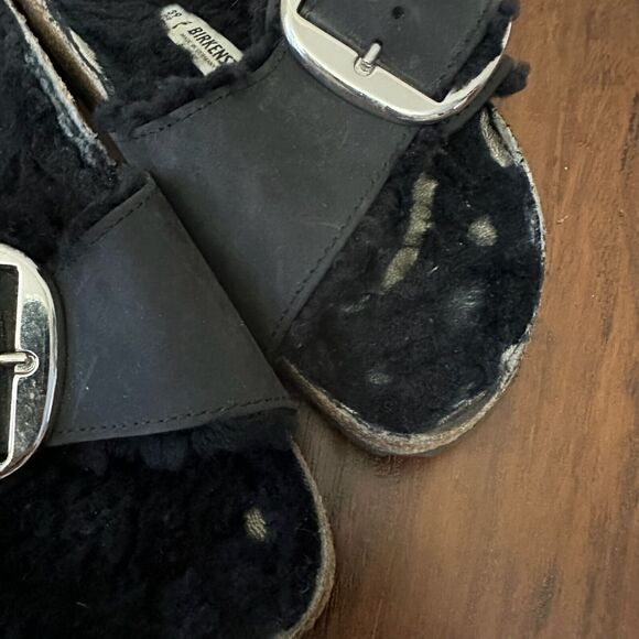 BIRKENSTOCK Madrid Big Buckle Shearling in Black Oiled Leather EU 39 US 8-8.5 N - Picture 5 of 13